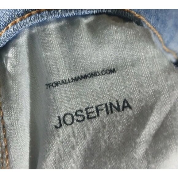 7 For All Mankind Josefina Boyfriend Mid Rise Button Fly Jeans - Picture 5 of 11